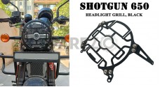 Fit For Royal Enfield Shotgun 650 Steel Headlight Grill Black - SPAREZO